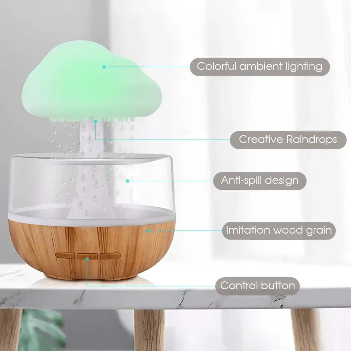 Rain Cloud Humidifier & Colorful Night Light☁️