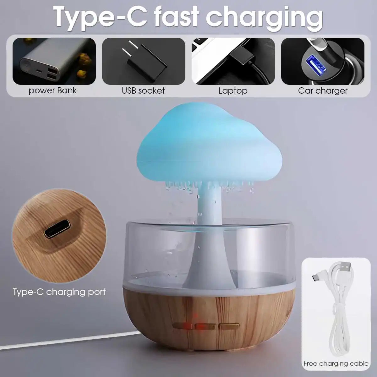 Rain Cloud Humidifier & Colorful Night Light☁️